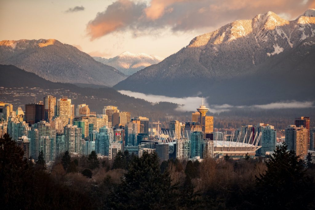 The Skyline of Calgary, where the cityy is framed by the mountains