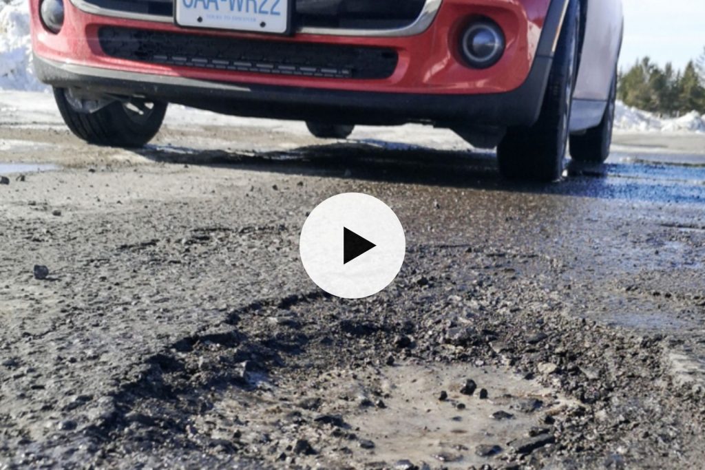 worst roads in ontario - close up of pothole