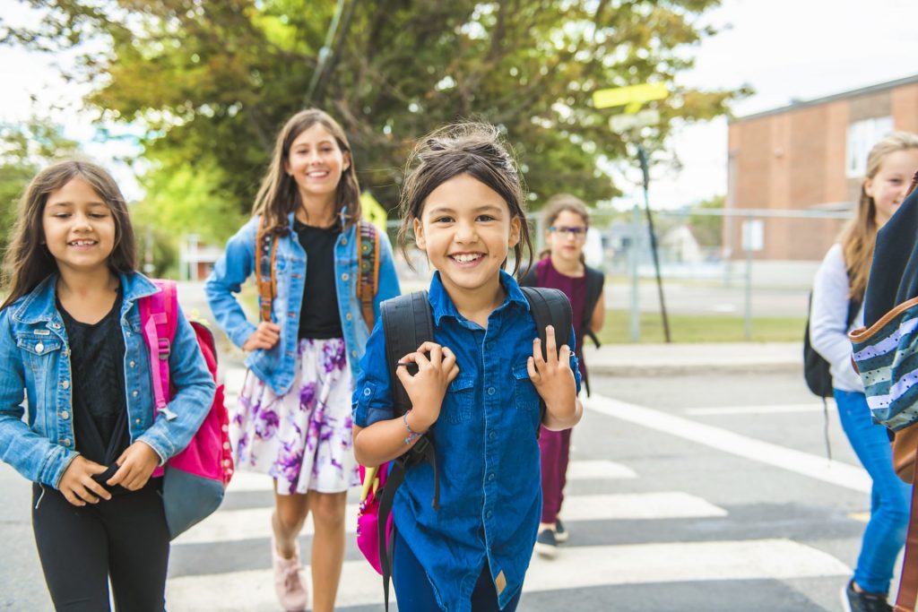 kids walking to school