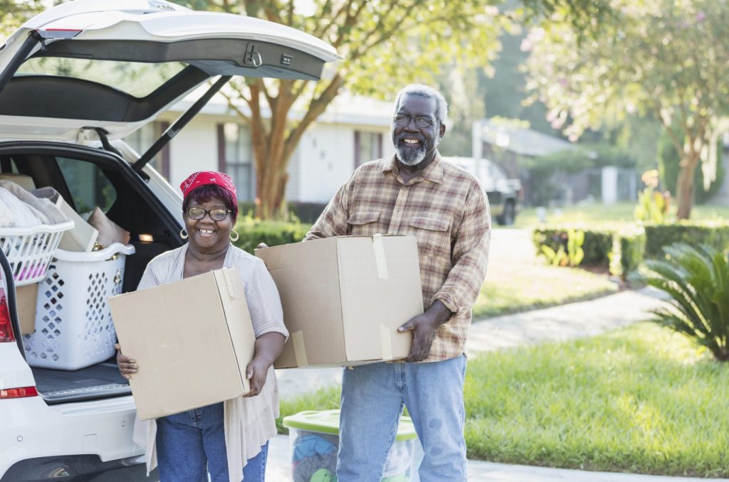 couple downsizing to new house