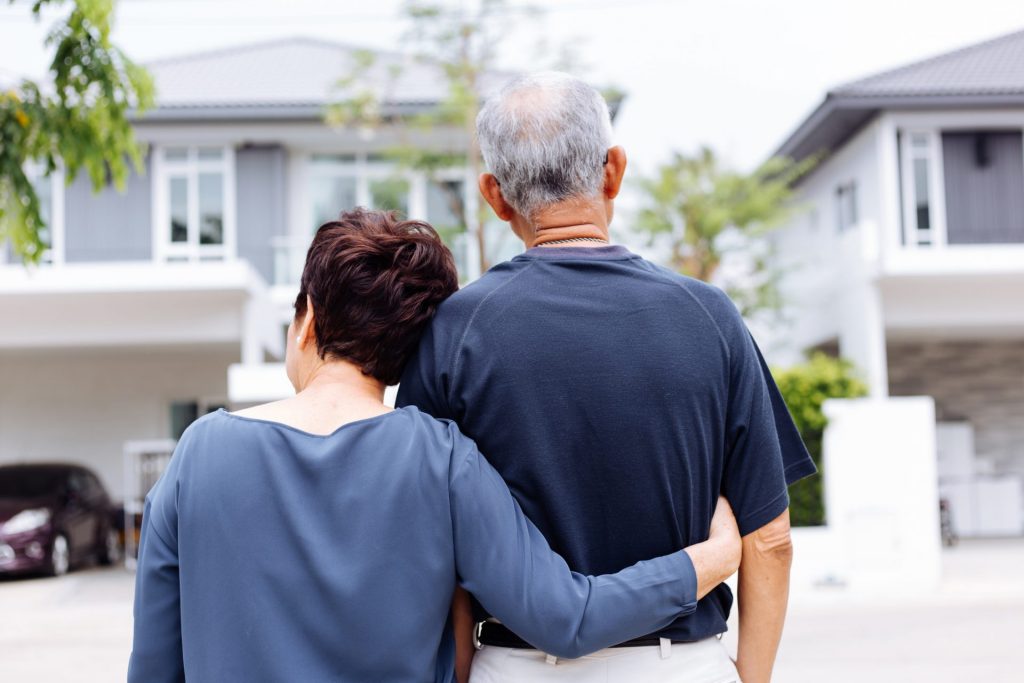 couple looking at house