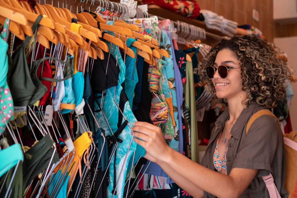 woman shopping for a swimsuit