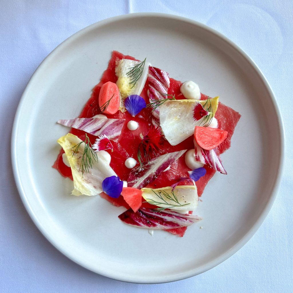 beet carpaccio at Beckta in Ottawa