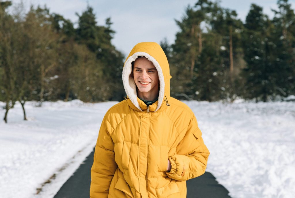 man wearing a winter jacket