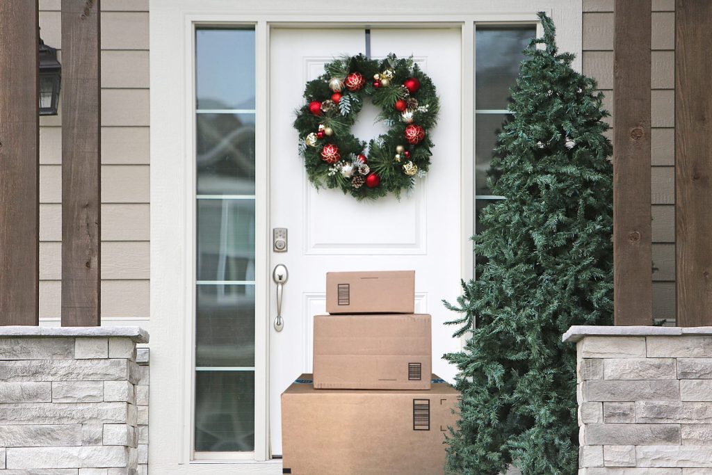 porch with boxes