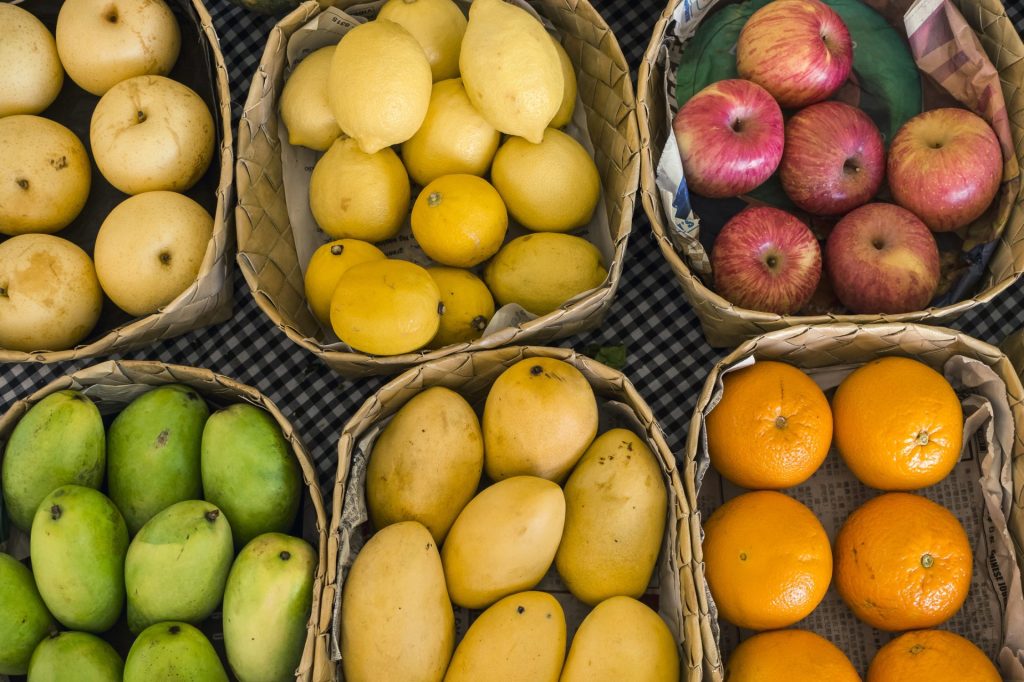 baskets filled with fruit