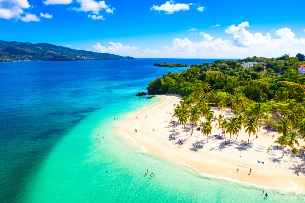 Aerial drone view of Dominican Republic.