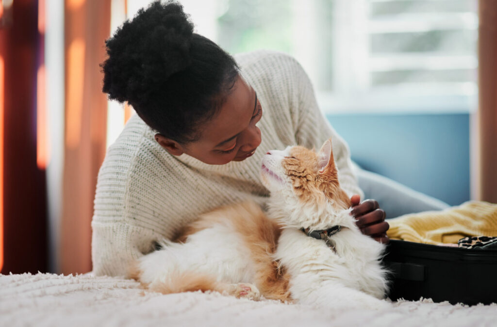 woman with cat