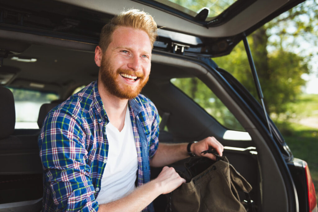 Man in car