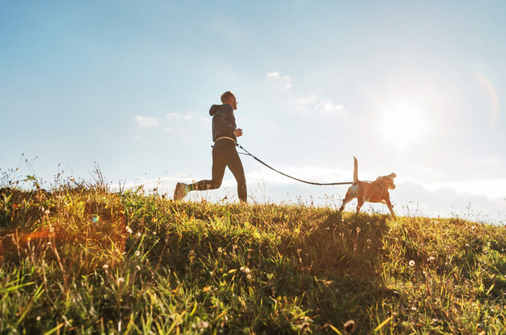 Man walking with dog