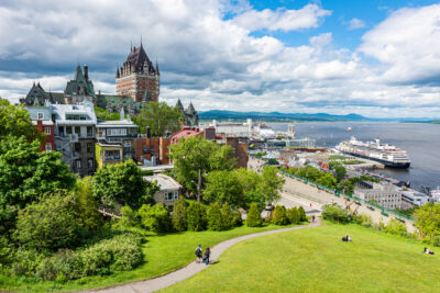 Frontenac castle and cruise ship