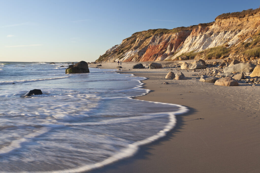 A gorgeous cliffs at Gay Head with the view of the beach