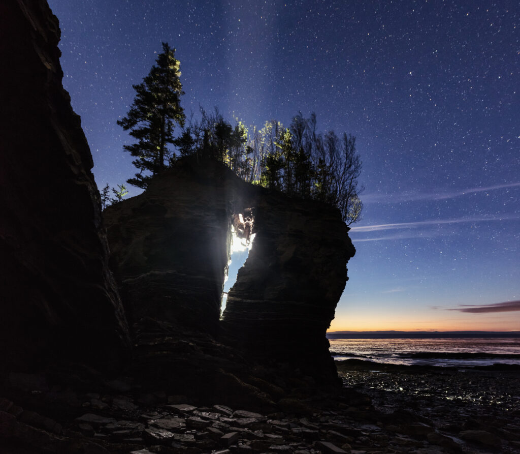 Bay of Fundy Flower Pot at night